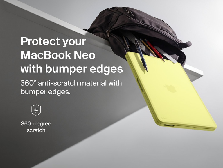 Protect your MacBook Neo with bumper edges and 360&not;&infin; anti-scratch material