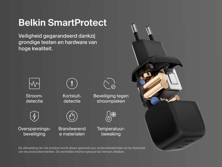 Explosieweergave van de Belkin opberghoes voor de Nintendo Switch 2 met insteekvakjes voor gamecards, een gaasvak voor accessoires en een duurzame rits.