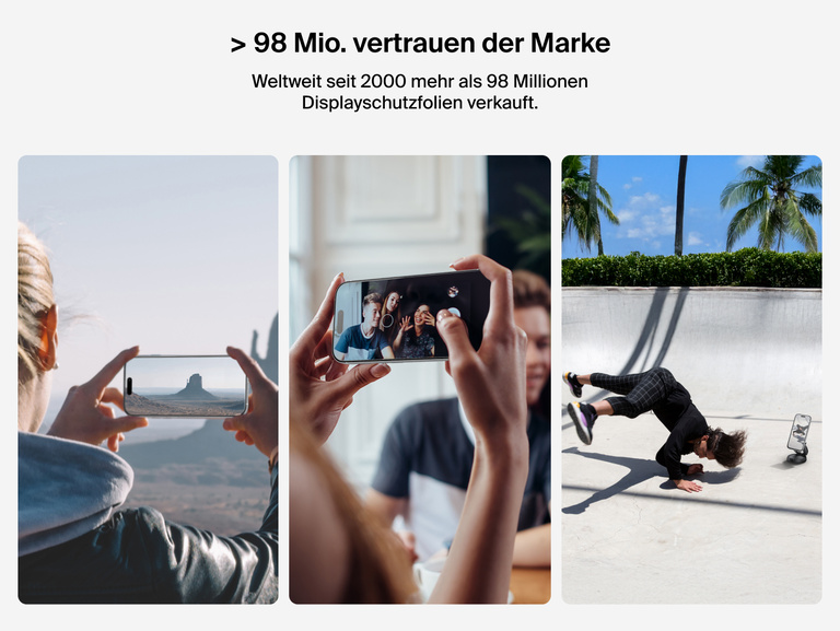 Weltweit vertrauen mehr als 81&nbsp;Millionen Menschen der Marke Belkin f&uuml;r robuste Schutzfolien wie Belkin ScreenForce InvisiGlass Displayschutz.
