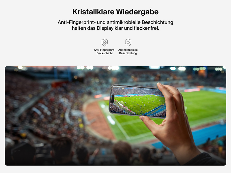 Belkin ScreenForce InvisiGlass Screen Protector delivers crystal-clear viewing with anti-fingerprint and antimicrobial protection.