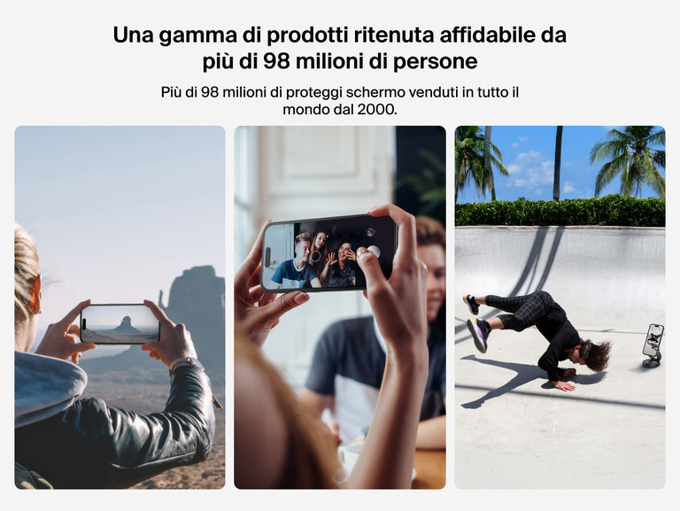 Il proteggi schermo Belkin ScreenForce InvisiGlass &egrave; un prodotto ritenuto affidabile da oltre 81 milioni di utenti in tutto il mondo (in base alle unit&agrave; vendute) e garantisce una protezione durevole per iPhone.