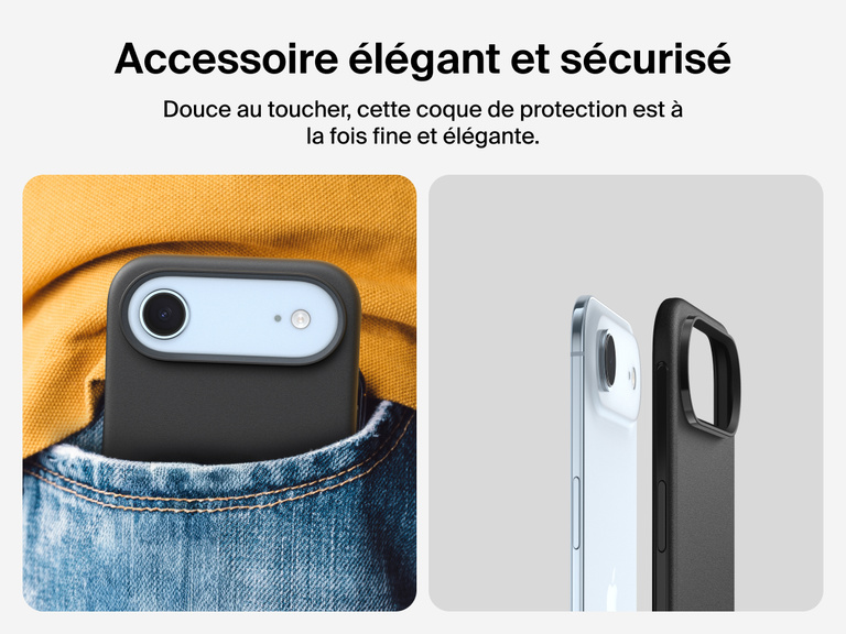 Coque de protection Belkin ScreenForce Protect&nbsp;Series pour iPhone&nbsp;17 avec bouton de contr&ocirc;le r&eacute;actif pour l'appareil photo et design en couches pour une protection durable, pr&eacute;cise et magn&eacute;tique.