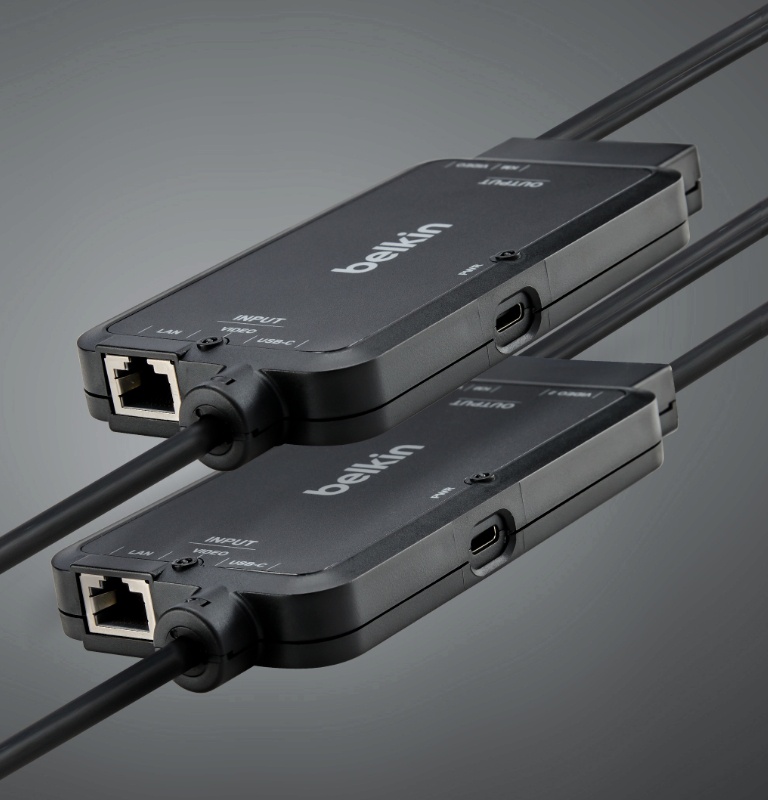 TAA KVM Dock USB-C® to (2) DP/USB-B Cables w/ RJ45 and Power