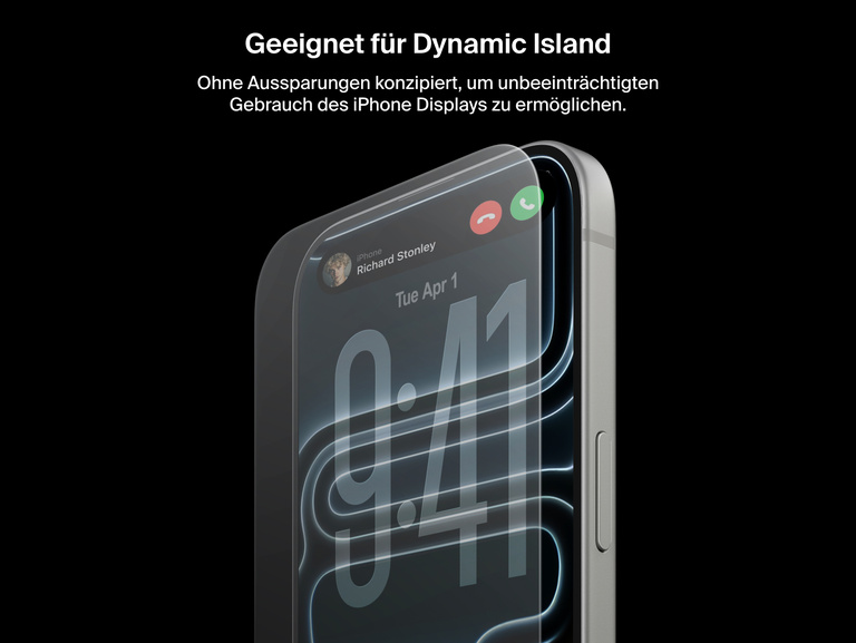 Belkin ScreenForce UltraGlass 2 Screen Protector is Dynamic Island compatible, preserving full iPhone display without cutouts.