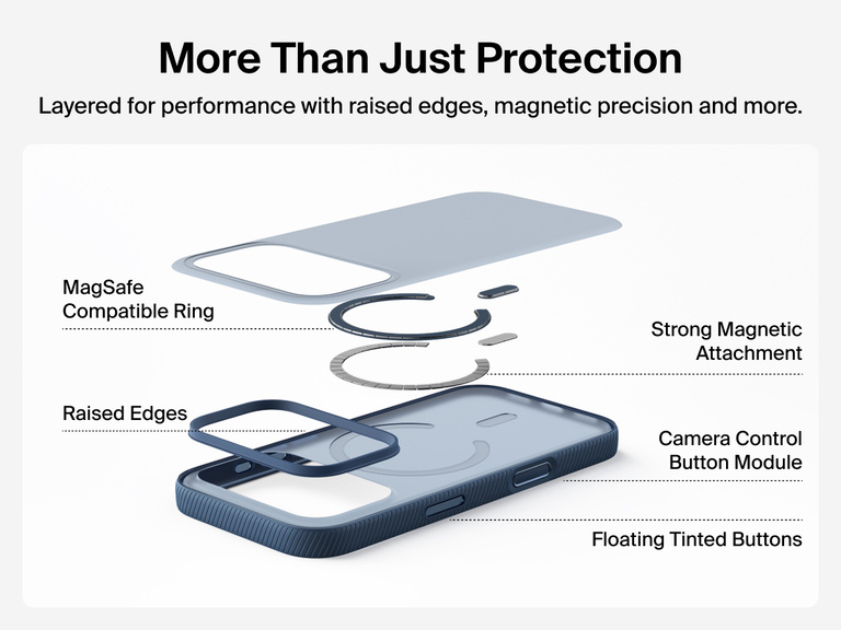 Belkin SheerForce Grip Series Case for iPhone 17 supports MagSafe and Qi2 wireless charging with strong magnetic alignment.