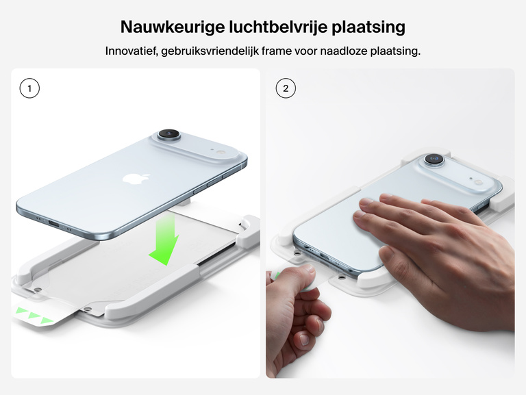 Belkin ScreenForce InvisiGlass Screen Protector with precise, bubble-free installation using easy alignment tray.
