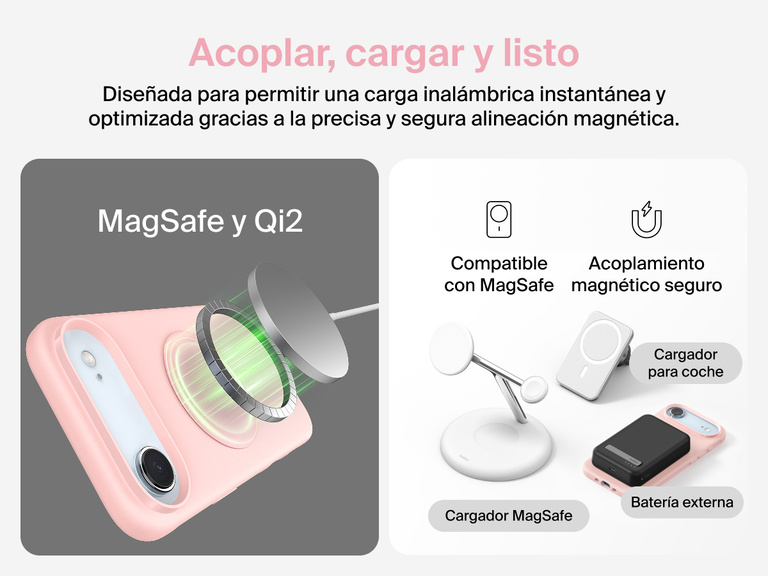 La funda SheerForce Protect Series para iPhone 17 de Belkin cuenta con bordes realzados para preservar efizcamente la pantalla y las lentes de la c&aacute;mara y su dise&ntilde;o no obstaculiza la carga magn&eacute;tica inal&aacute;mbrica.