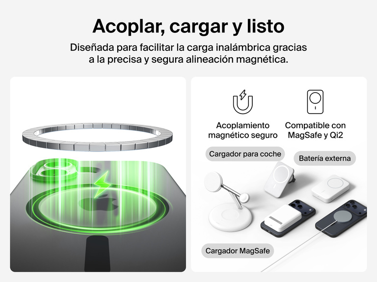 Close-up of Belkin SheerForce Grip Series Case for iPhone 17 with textured edges for secure, comfortable handling.