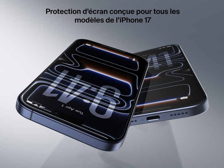 Protection d'&eacute;cran Belkin ScreenForce InvisiGlass con&ccedil;ue pour offrir une protection durable et transparente aux nouveaux mod&egrave;les de l'iPhone.