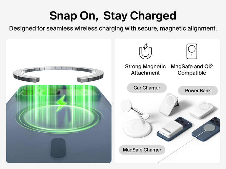 Close-up of Belkin SheerForce Grip Series Case for iPhone 17 with textured edges for secure, comfortable handling.