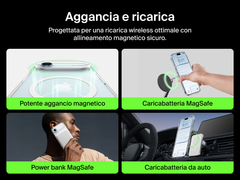 Belkin SheerForce Clear Series Case for iPhone 17 supports MagSafe accessories with strong magnetic attachment for chargers, power banks, and car mounts.