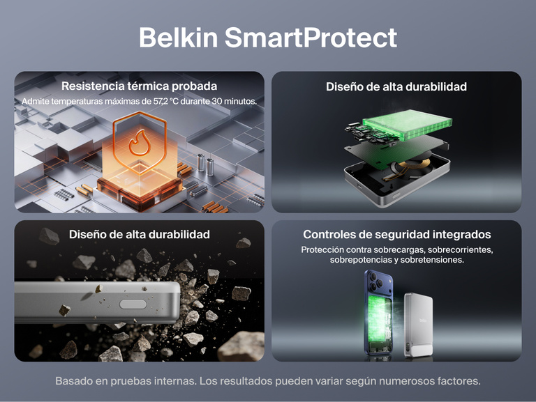 Belkin UltraCharge Slim Magnetic Power Bank 10K illustrating optimized charging with fast, stable and trickle charging to maintain long-term battery health and performance