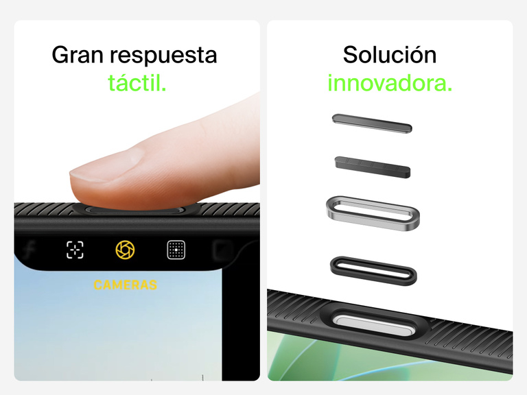 Belkin SheerForce Grip Series Case for iPhone 17 with MagSafe ring, raised edges, and floating tinted buttons for precision protection.