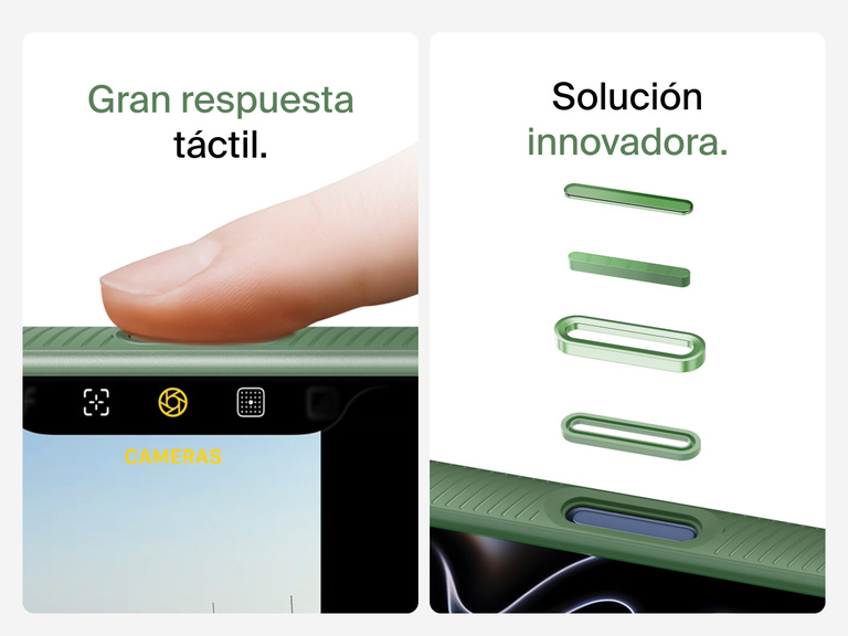 Belkin SheerForce Grip Series Case for iPhone 17 with MagSafe ring, raised edges, and floating tinted buttons for precision protection.