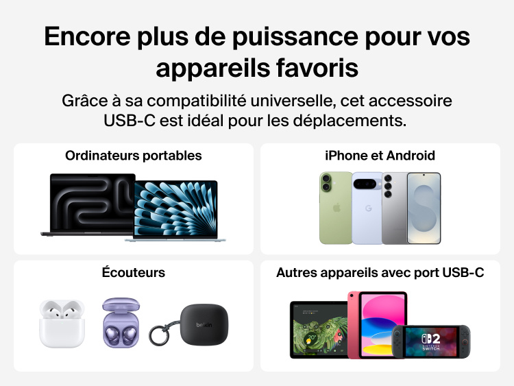 UltraCharge Pro Laptop Power Bank 27K compatible with laptops, iPhone, Android devices, earbuds, and other USB-C electronics for versatile charging