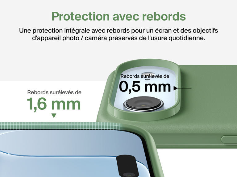 Coque de protection Belkin ScreenForce Protect Series pour iPhone 17 avec rebords et protection anti-impacts de chutes de moins de 4&nbsp;m.