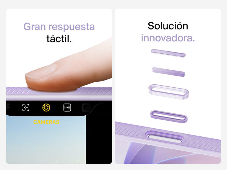 Belkin SheerForce Grip Series Case for iPhone 17 with MagSafe ring, raised edges, and floating tinted buttons for precision protection.