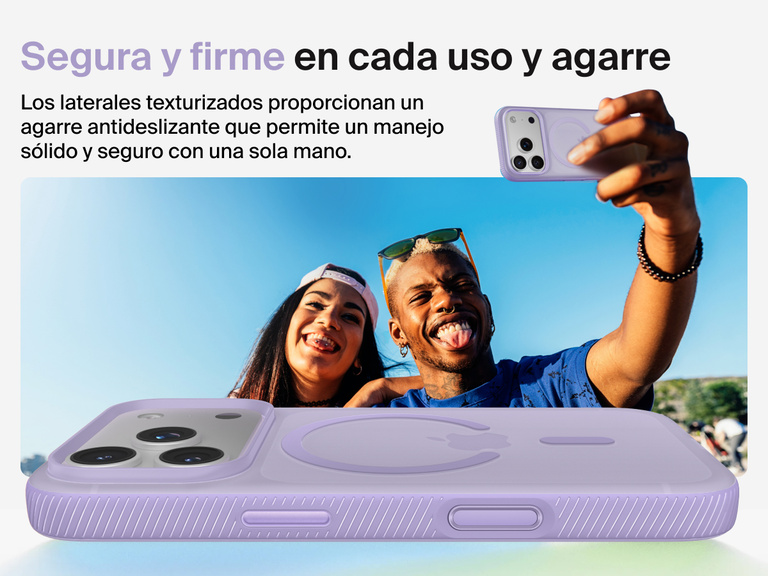 Belkin SheerForce Grip Series Case for iPhone 17 with military-grade drop protection and textured non-slip grip.