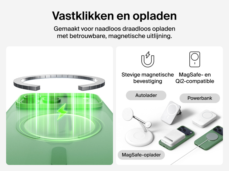 Close-up of Belkin SheerForce Grip Series Case for iPhone 17 with textured edges for secure, comfortable handling.