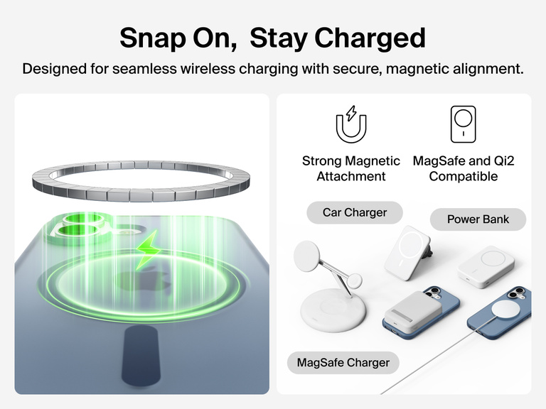 Close-up of Belkin SheerForce Grip Series Case for iPhone 17 with textured edges for secure, comfortable handling.