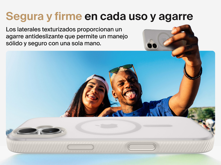 Belkin SheerForce Grip Series Case for iPhone 17 with military-grade drop protection and textured non-slip grip.