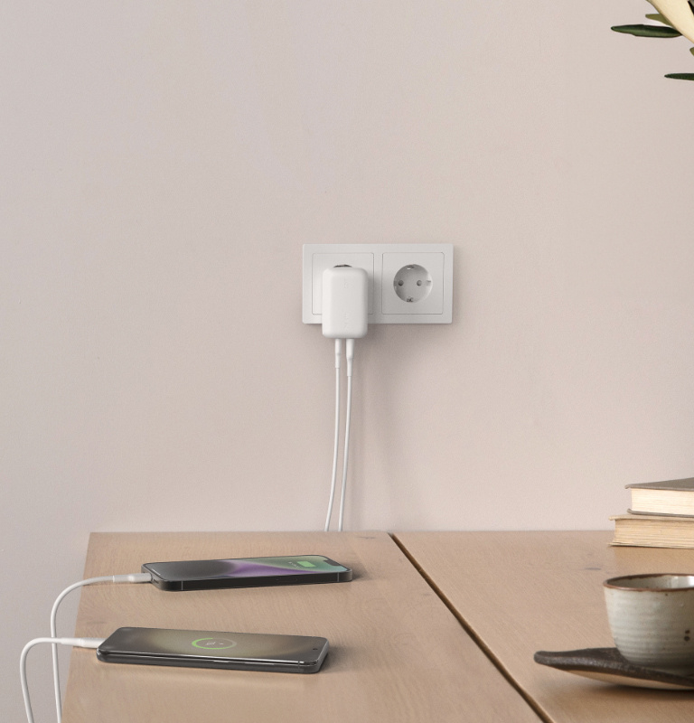 Ladegerät mit zwei Anschlüssen (42 W) zum schnellen Laden von Geräten wie iPhone 15, 14, 13, Plus, Pro, Pro Max, Galaxy S23 Ultra und iPad