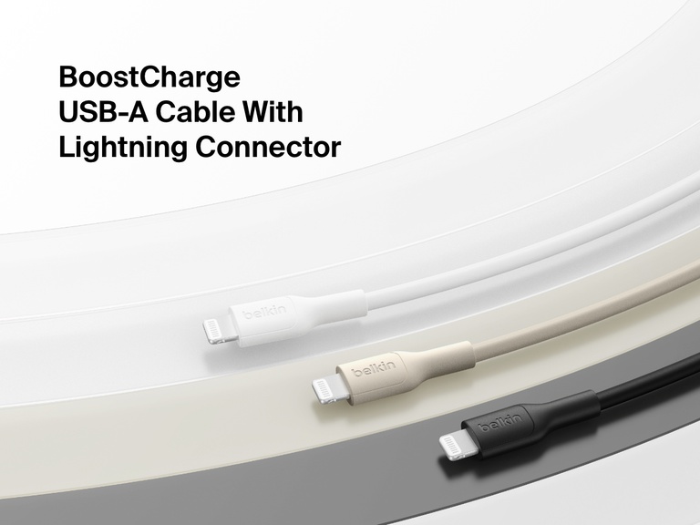 Close-up image of the Belkin BoostCharge USB-C to USB-C Cable 240W connected to a laptop, showcasing its durable braided design and high-speed charging capability.