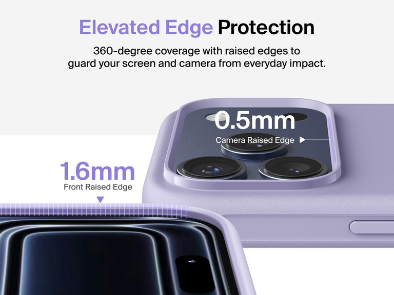 Belkin ScreenForce Protect Series Case for iPhone 17 with elevated edge design and military-grade drop protection up to 13 feet.