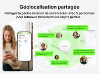 Image du tracker Belkin SureFind Spot pouvant &ecirc;tre partag&eacute; avec 5&nbsp;personnes pour retrouver facilement des objets perdus.
