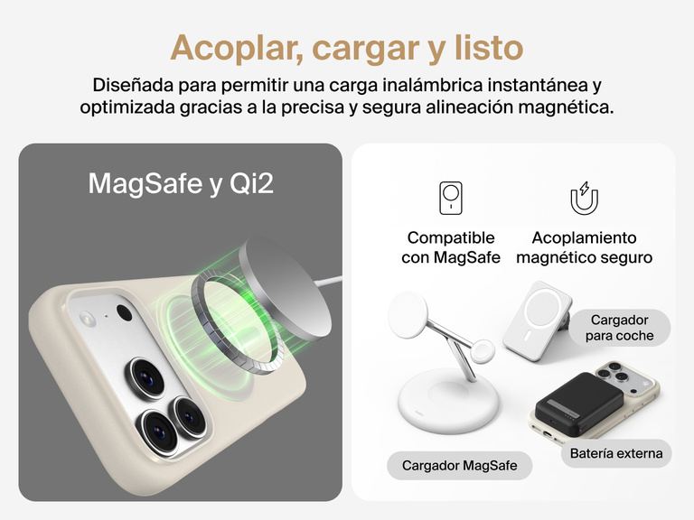 La funda SheerForce Protect Series para iPhone 17 de Belkin cuenta con bordes realzados para preservar efizcamente la pantalla y las lentes de la c&aacute;mara y su dise&ntilde;o no obstaculiza la carga magn&eacute;tica inal&aacute;mbrica.