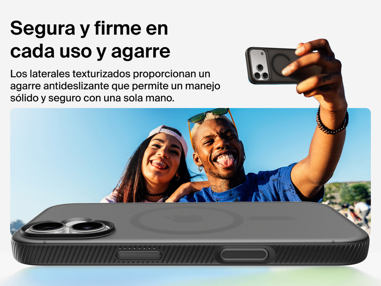 Belkin SheerForce Grip Series Case for iPhone 17 with military-grade drop protection and textured non-slip grip.