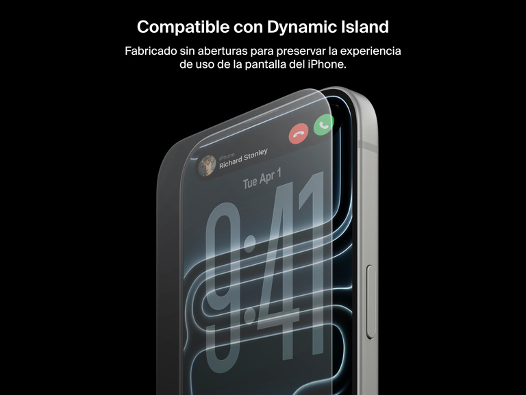 Belkin ScreenForce UltraGlass 2 Screen Protector is Dynamic Island compatible, preserving full iPhone display without cutouts.