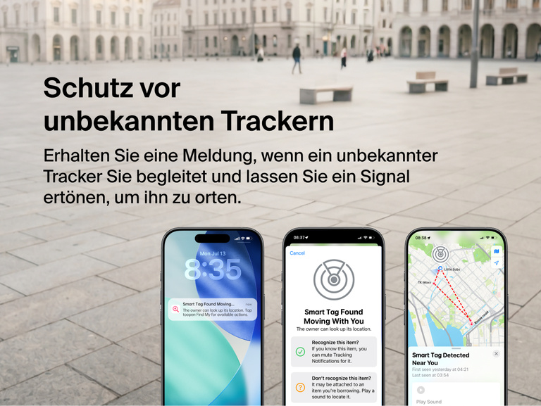 Der Belkin SureFind Spot Tracker unterst&uuml;tzt Signalt&ouml;ne, um Usern zu helfen, unbekannte Tracker zu orten, die sie m&ouml;glicherweise mitgenommen haben.