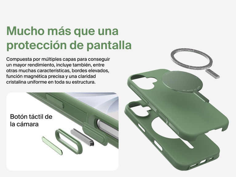 La funda ScreenForce Protect Series de Belkin para iPhone 17 es compatible con MagSafe y Qi2 para proporcionar un potente acoplamiento magn&eacute;tico con cargadores y otros accesorios.