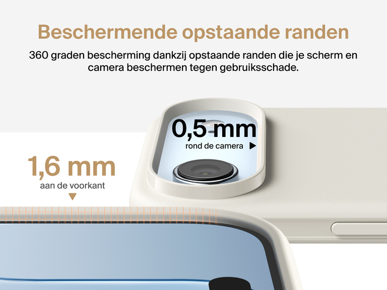 Belkin ScreenForce Protect-hoesje voor de iPhone 17, met opstaande randen en valbescherming conform militaire normen, tot 4 m.