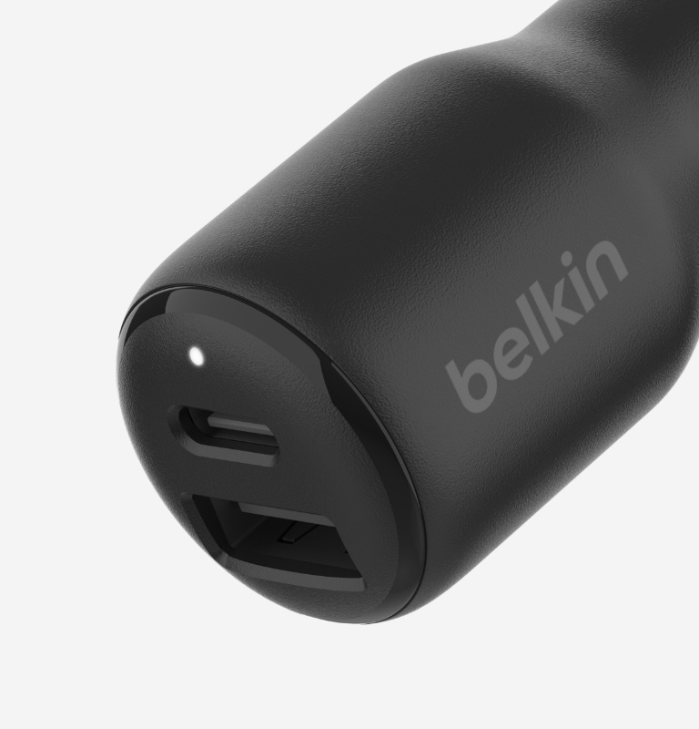 Immer genug Energie mit unserem BoostCharge Kfz-Ladegerät mit zwei Anschlüssen (42 W). | Belkin