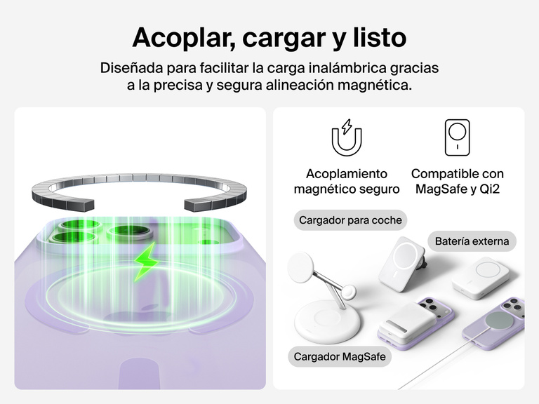 Close-up of Belkin SheerForce Grip Series Case for iPhone 17 with textured edges for secure, comfortable handling.
