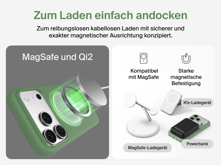 Belkin H&uuml;lle der SheerForce Protect Serie f&uuml;r iPhone 17 mit erh&ouml;hten R&auml;ndern zum Bildschirm- und Kameraschutz, entwickelt zum nahtlosen magnetischen, kabellosen Laden.