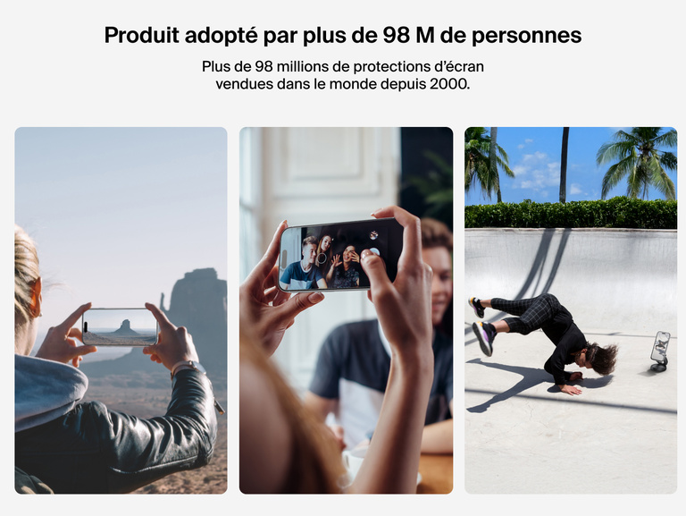 Belkin ScreenForce InvisiGlass Screen Protector trusted by over 81 million users worldwide for durable iPhone protection.