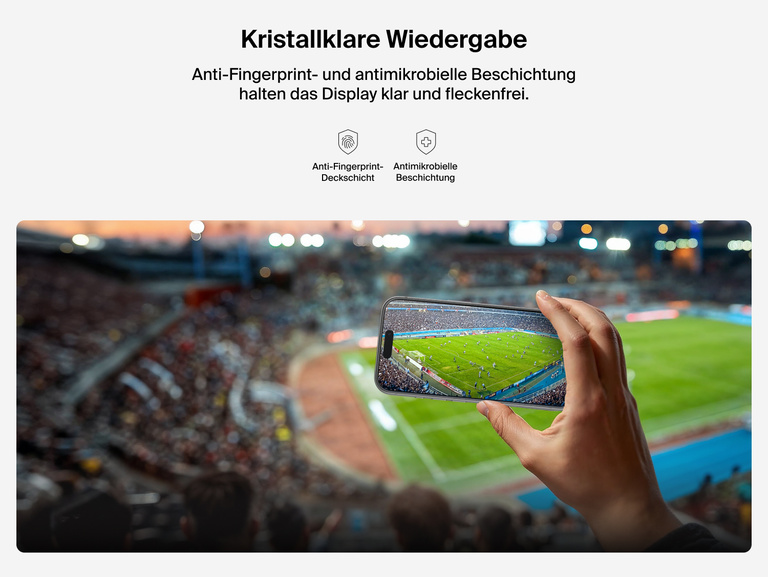 Belkin ScreenForce InvisiGlass Screen Protector delivers crystal-clear viewing with anti-fingerprint and antimicrobial protection.