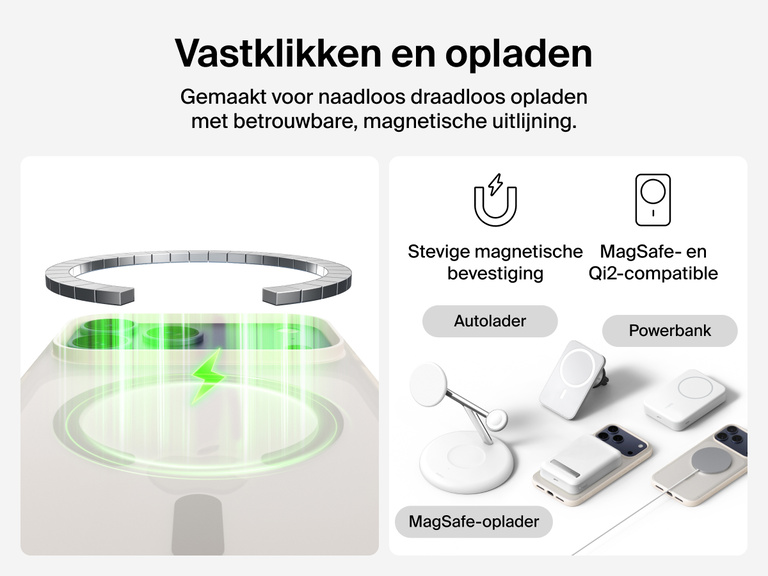 Close-up of Belkin SheerForce Grip Series Case for iPhone 17 with textured edges for secure, comfortable handling.