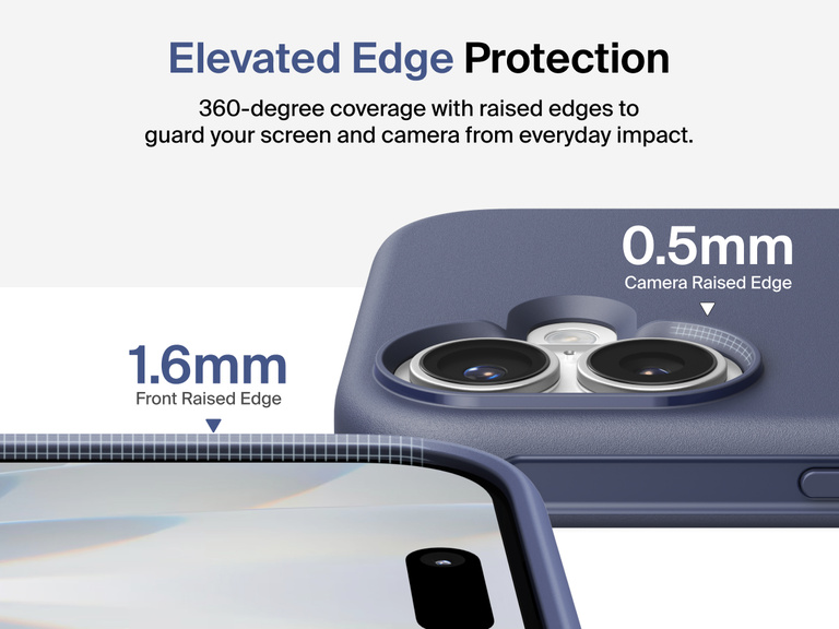 Belkin ScreenForce Protect Series Case for iPhone 17 with elevated edge design and military-grade drop protection up to 13 feet.