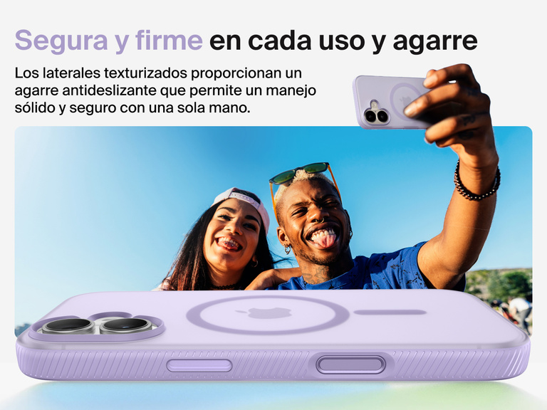 Belkin SheerForce Grip Series Case for iPhone 17 with military-grade drop protection and textured non-slip grip.