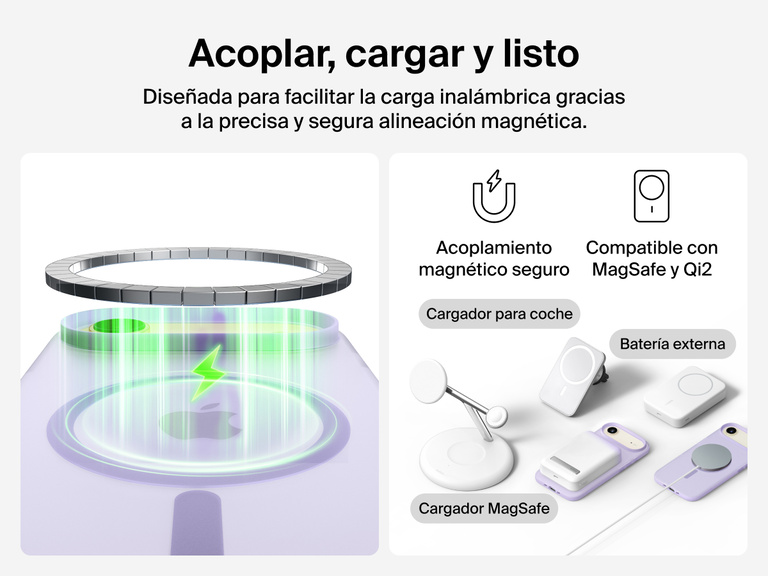 Close-up of Belkin SheerForce Grip Series Case for iPhone 17 with textured edges for secure, comfortable handling.