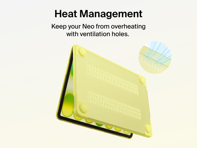 Heat Management: ventilation holes keep your MacBook Neo from overheating