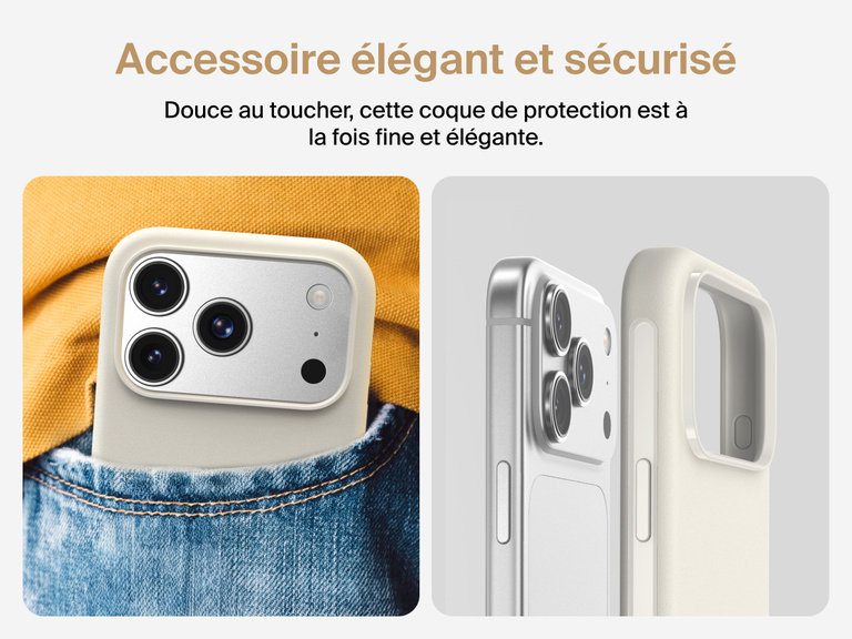 Coque de protection Belkin ScreenForce Protect&nbsp;Series pour iPhone&nbsp;17 avec bouton de contr&ocirc;le r&eacute;actif pour l'appareil photo et design en couches pour une protection durable, pr&eacute;cise et magn&eacute;tique.