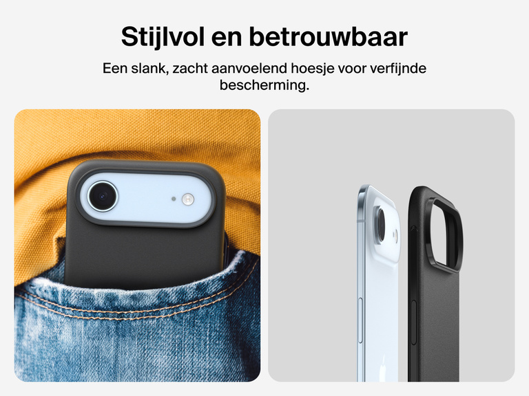 Belkin ScreenForce Protect-hoesje met aanraakgevoelige cameraknop en een meerlaags design voor magnetische precisie en duurzame bescherming van je iPhone 17.