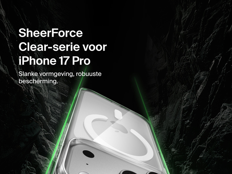 Belkin SheerForce Clear Series Case for iPhone 17 shown with slim transparent design and durable protection.