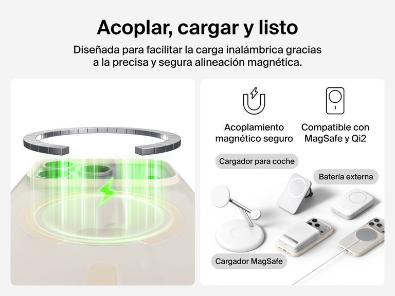 Close-up of Belkin SheerForce Grip Series Case for iPhone 17 with textured edges for secure, comfortable handling.