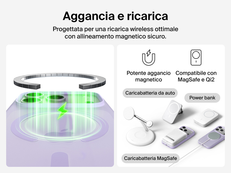 Close-up of Belkin SheerForce Grip Series Case for iPhone 17 with textured edges for secure, comfortable handling.
